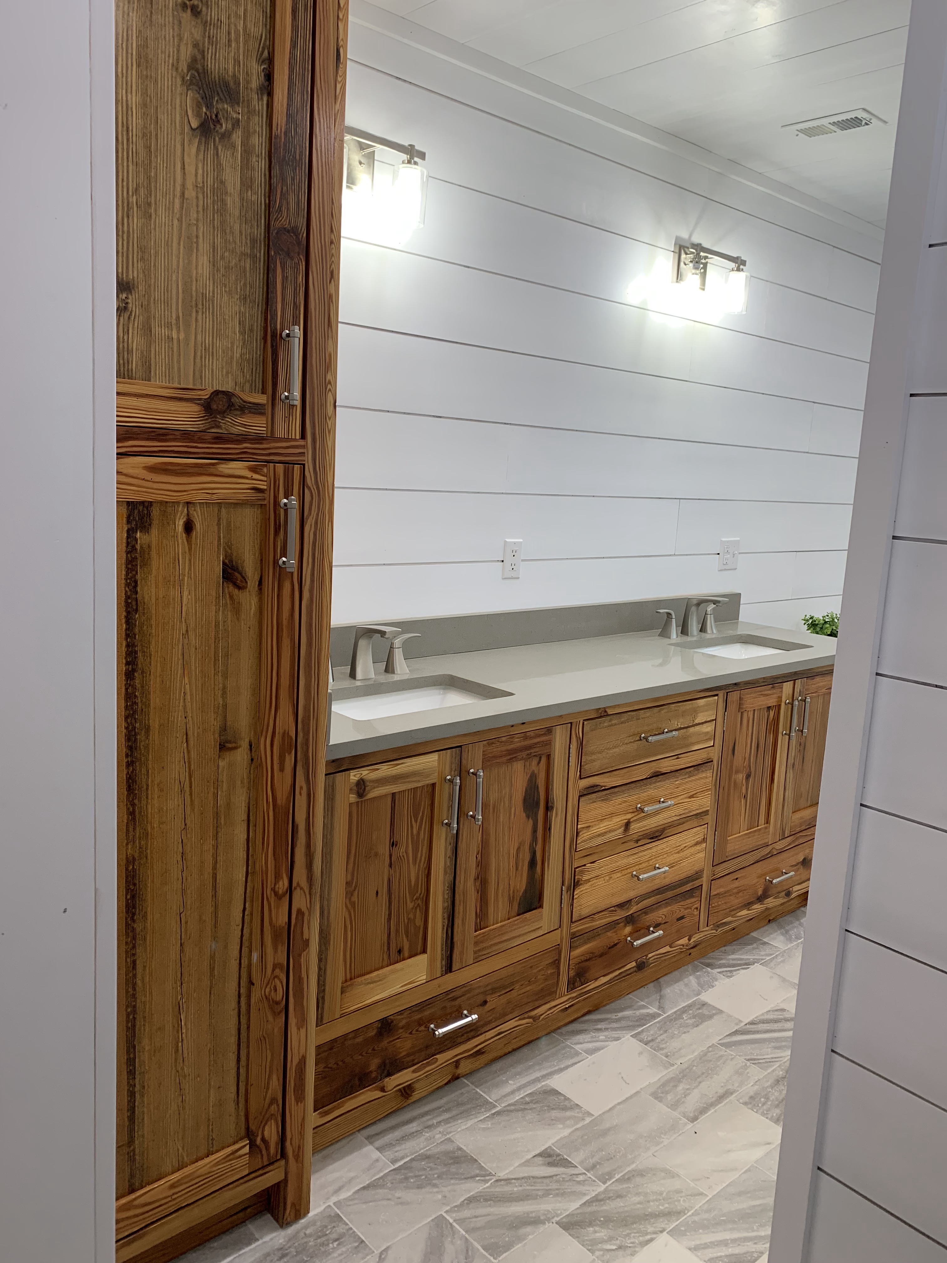 Modern flat-panel cabinets installed in open kitchen design